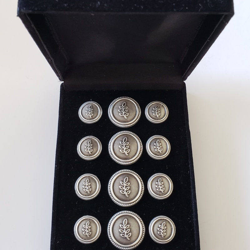 Blazer Jacket buttons acacia circular silver plated enamel Masonic Freemasonry