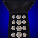 Blazer Jacket buttons acacia circular silver plated enamel Masonic Freemasonry
