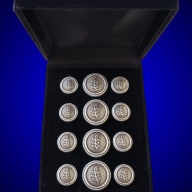 Blazer Jacket buttons acacia circular silver plated enamel Masonic Freemasonry