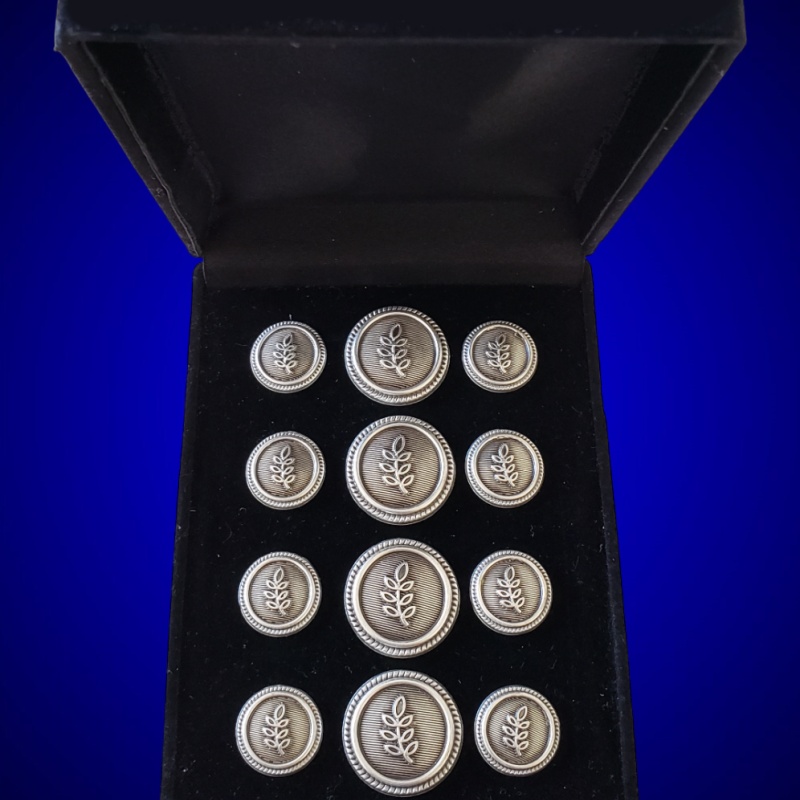 Blazer Jacket buttons acacia circular silver plated enamel Masonic Freemasonry