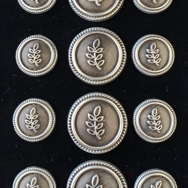 Blazer Jacket buttons acacia circular silver plated enamel Masonic Freemasonry