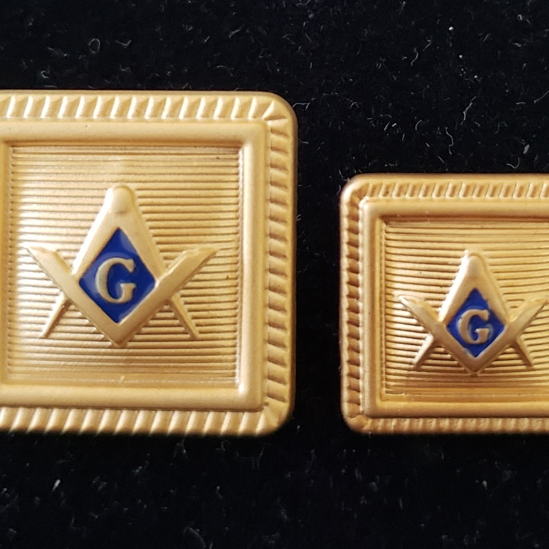 Blazer Jacket button set square S&C gold plated enamel Masonic Freemasonry