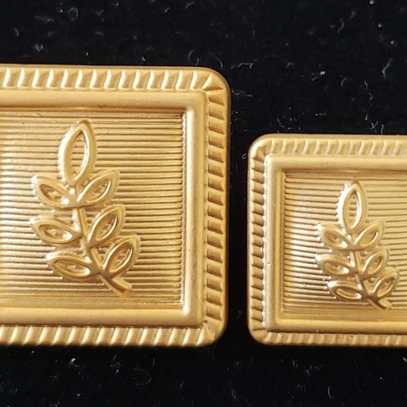 Blazer Jacket button set acacia square gold plated Masonic Freemasonry