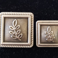 Blazer Jacket button set acacia square silver plated Masonic Freemasonry