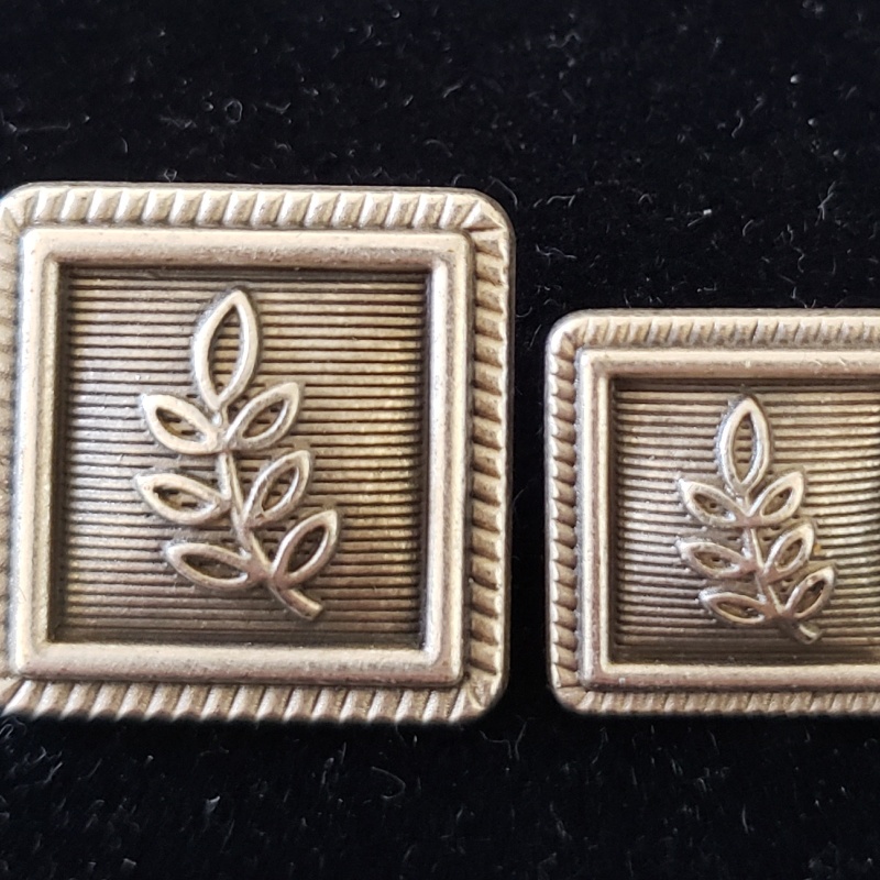 Blazer Jacket button set acacia square silver plated Masonic Freemasonry