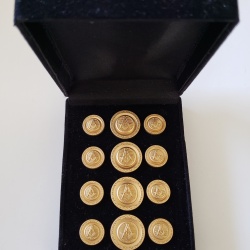 Blazer Jacket buttons circular S&C gold plated Masonic Freemasonry