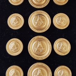 Blazer Jacket buttons circular S&C gold plated Masonic Freemasonry