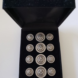 Blazer Jacket buttons circular S&C silver plated Masonic Freemasonry