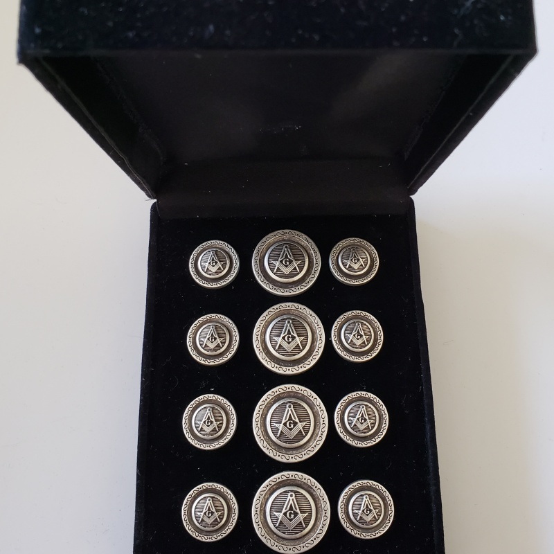 Blazer Jacket buttons circular S&C silver plated Masonic Freemasonry