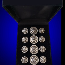 Blazer Jacket buttons circular S&C silver plated Masonic Freemasonry
