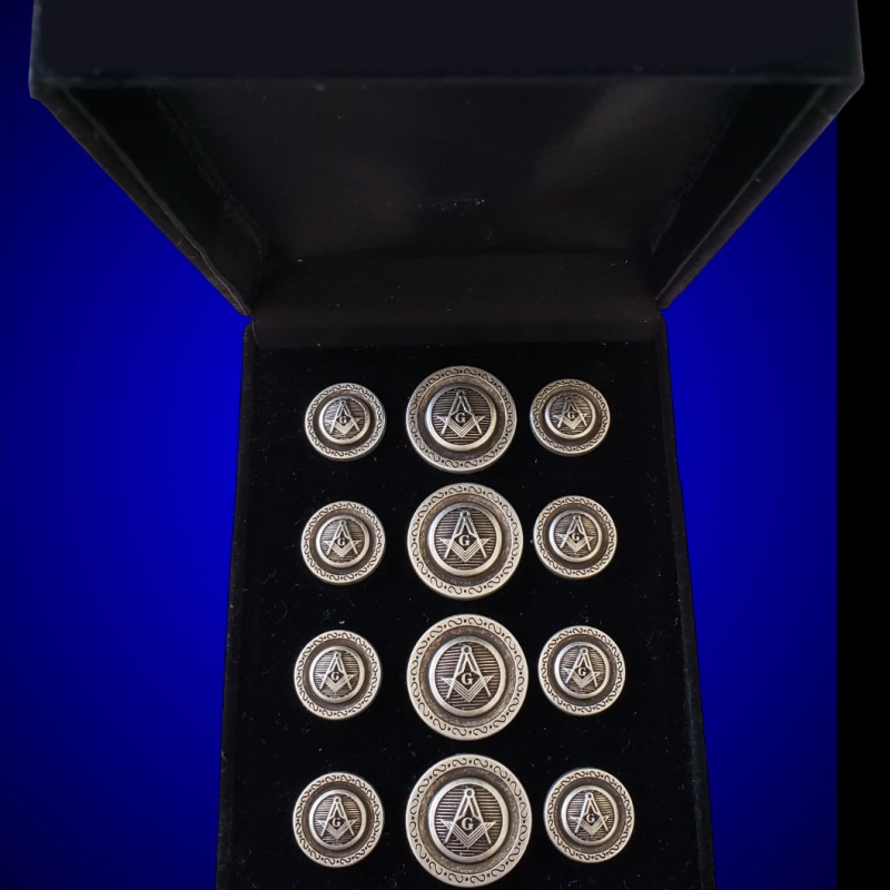 Blazer Jacket buttons circular S&C silver plated Masonic Freemasonry