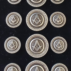 Blazer Jacket buttons circular S&C silver plated Masonic Freemasonry