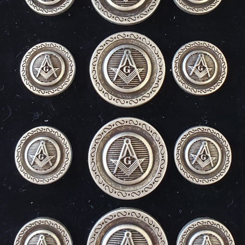 Blazer Jacket buttons circular S&C silver plated Masonic Freemasonry