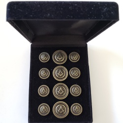 Blazer Jacket buttons circular S&C antique gold plated Masonic Freemasonry