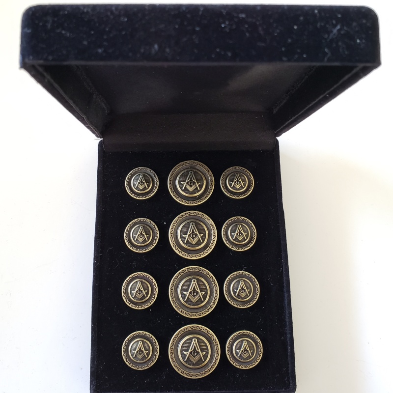 Blazer Jacket buttons circular S&C antique gold plated Masonic Freemasonry