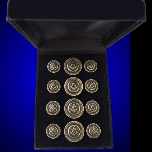 Blazer Jacket buttons circular S&C antique gold plated Masonic Freemasonry