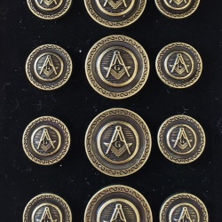 Blazer Jacket buttons circular S&C antique gold plated Masonic Freemasonry