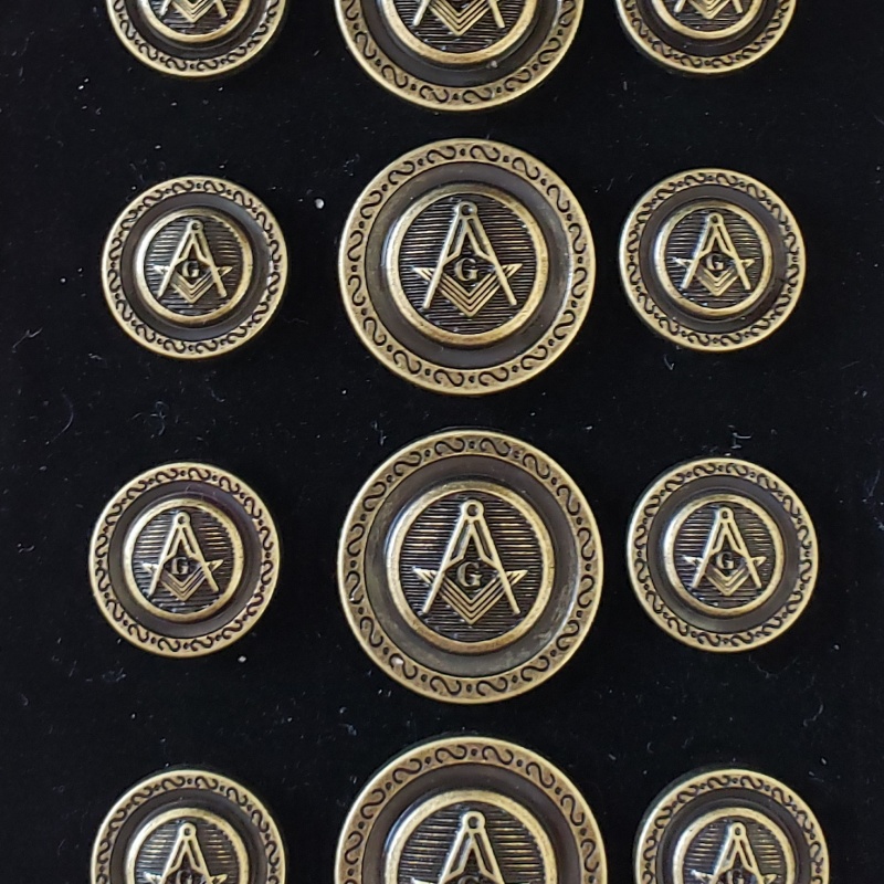 Blazer Jacket buttons circular S&C antique gold plated Masonic Freemasonry