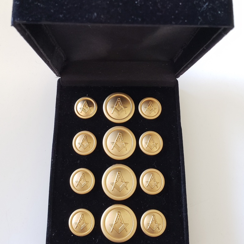 Blazer Jacket buttons circular S&C mat gold plated Masonic Freemasonry