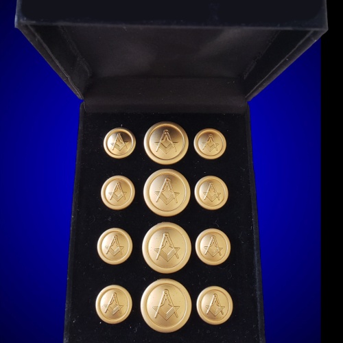 Blazer Jacket buttons circular S&C mat gold plated Masonic Freemasonry