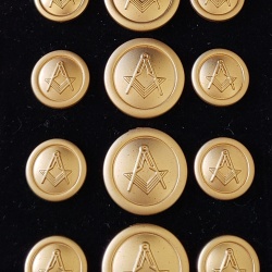 Blazer Jacket buttons circular S&C mat gold plated Masonic Freemasonry
