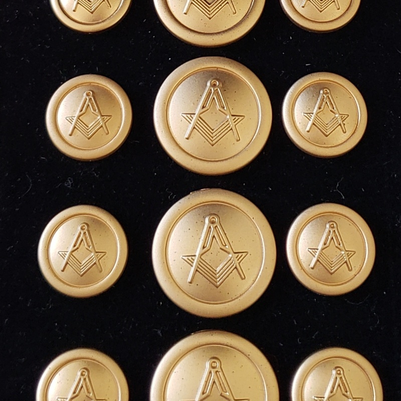 Blazer Jacket buttons circular S&C mat gold plated Masonic Freemasonry