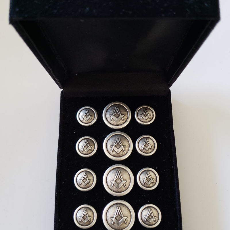 Blazer Jacket buttons circular S&C silver plated Masonic Freemasonry