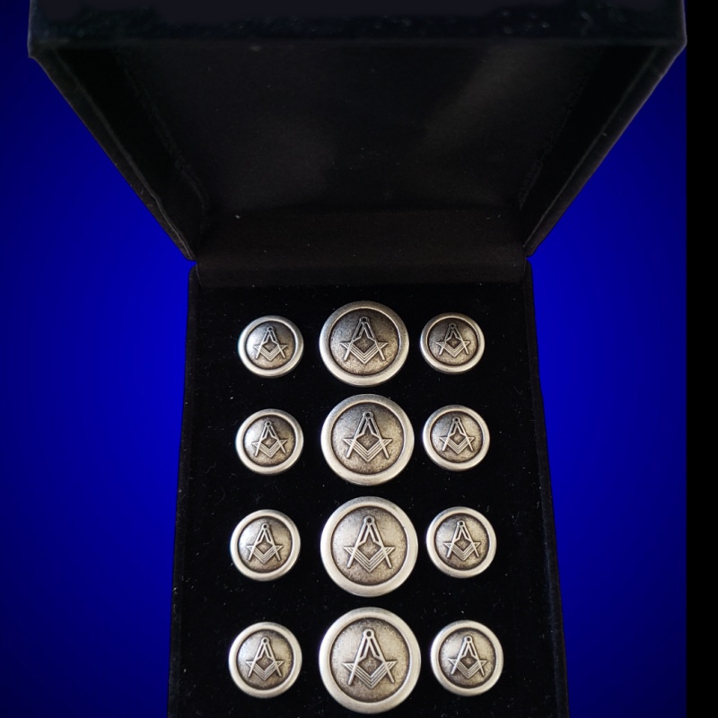 Blazer Jacket buttons circular S&C silver plated Masonic Freemasonry