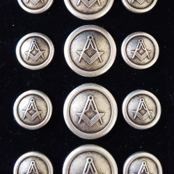 Blazer Jacket buttons circular S&C silver plated Masonic Freemasonry