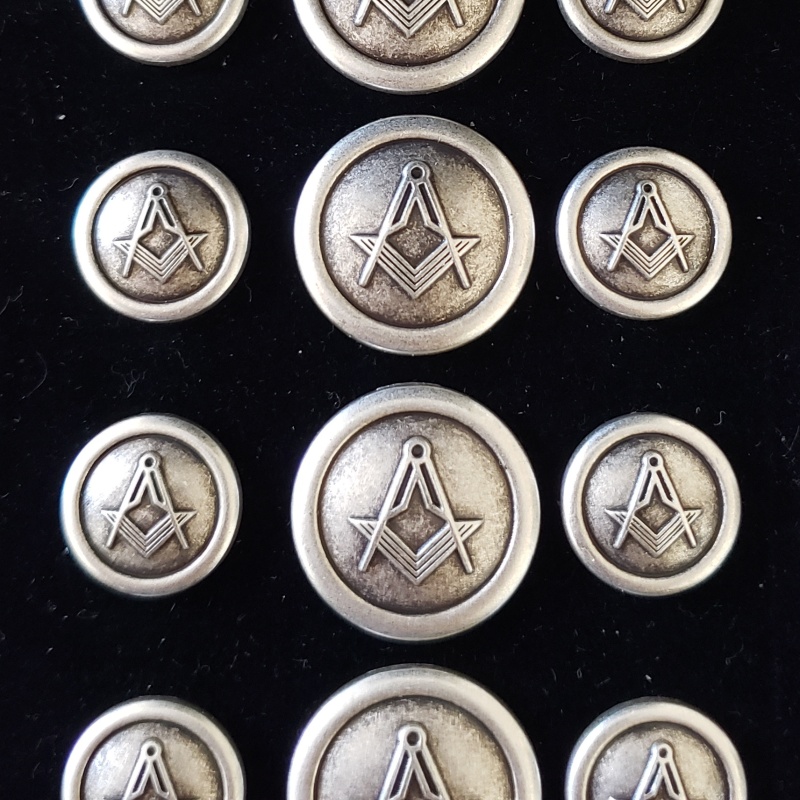 Blazer Jacket buttons circular S&C silver plated Masonic Freemasonry