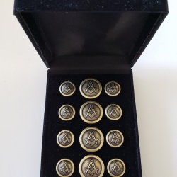 Blazer Jacket buttons circular S&C antique gold plated Masonic Freemasonry