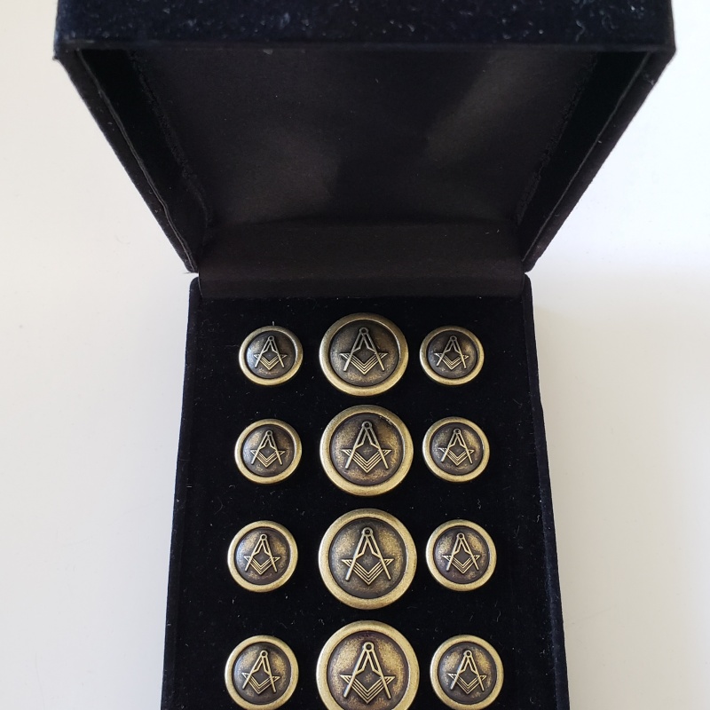 Blazer Jacket buttons circular S&C antique gold plated Masonic Freemasonry