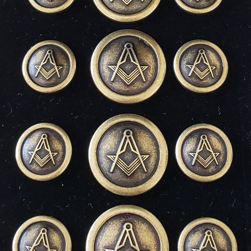 Blazer Jacket buttons circular S&C antique gold plated Masonic Freemasonry