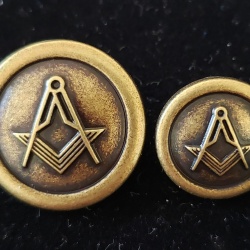 Blazer Jacket buttons circular S&C antique gold plated Masonic Freemasonry