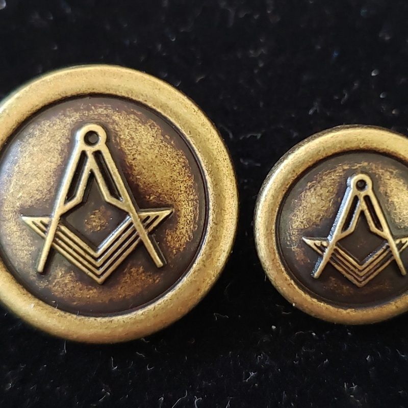 Blazer Jacket buttons circular S&C antique gold plated Masonic Freemasonry