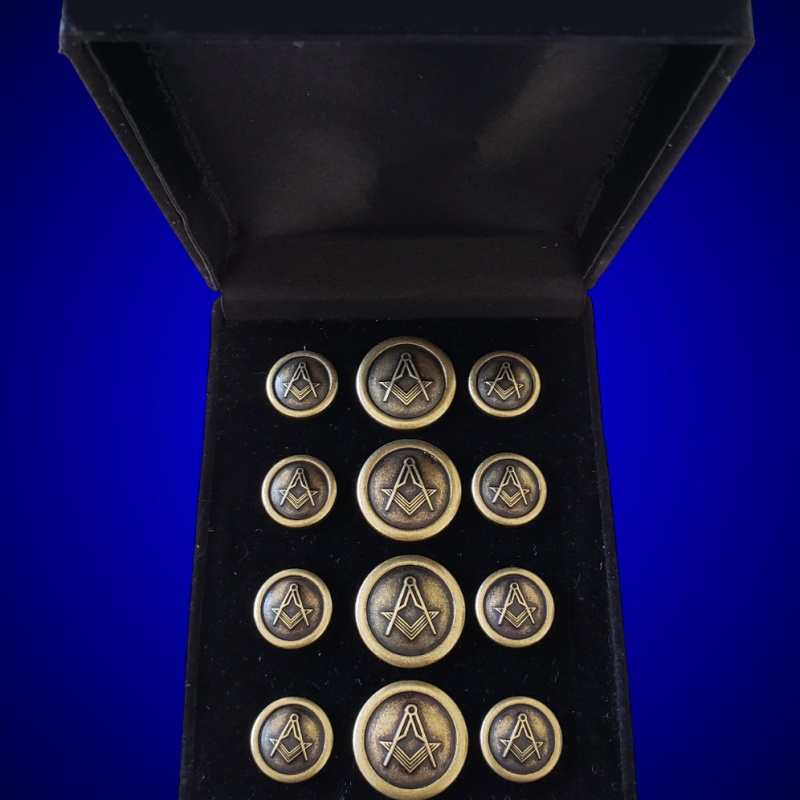 Blazer Jacket buttons circular S&C antique gold plated Masonic Freemasonry
