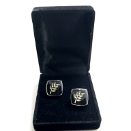 Masonic freemasonry Acacia cufflinks chrome plated enamel