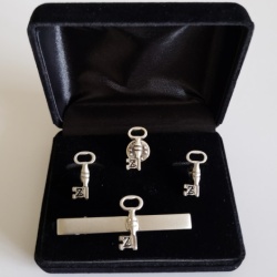 Masonic Scottish Rite 4th degree lapel pin cufflink and tie bar set silver plated