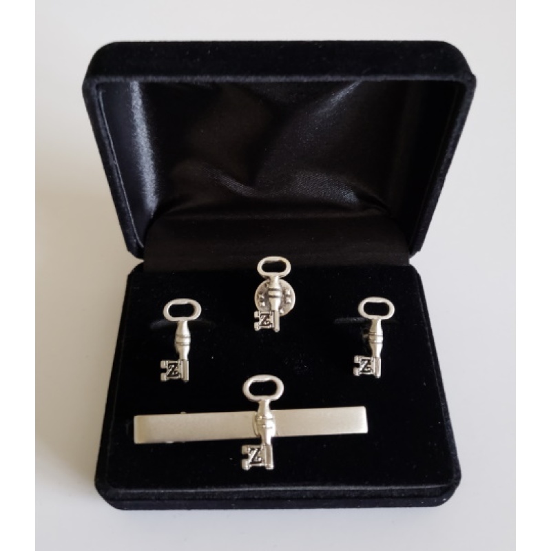 Masonic Scottish Rite 4th degree lapel pin cufflink and tie bar set silver plated