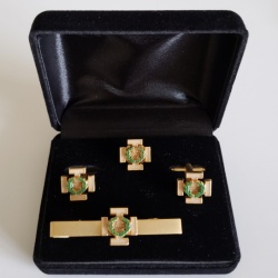 Masonic Scottish Rite 32th degree lapel pin cufflink and tie bar set gold plated