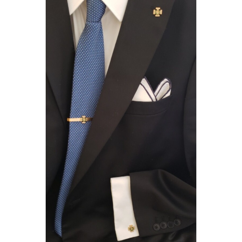 Masonic Scottish Rite 32th degree lapel pin cufflink and tie bar set gold plated