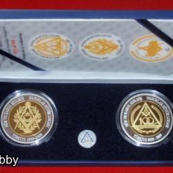 Grand lodge of independent and admitted masons of Turkey 100th years medallion set