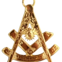Master gold plated Jewel For Masonic Collar Regalia Freemasonry