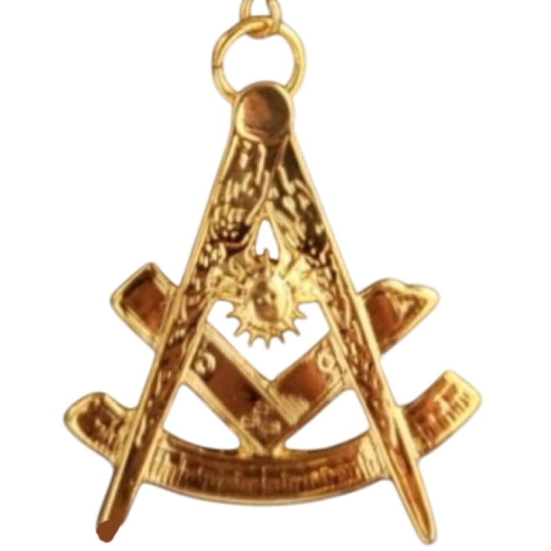Master gold plated Jewel For Masonic Collar Regalia Freemasonry