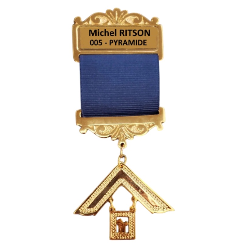 Past Master gold plated Jewel For Masonic Collar Regalia Freemasonry