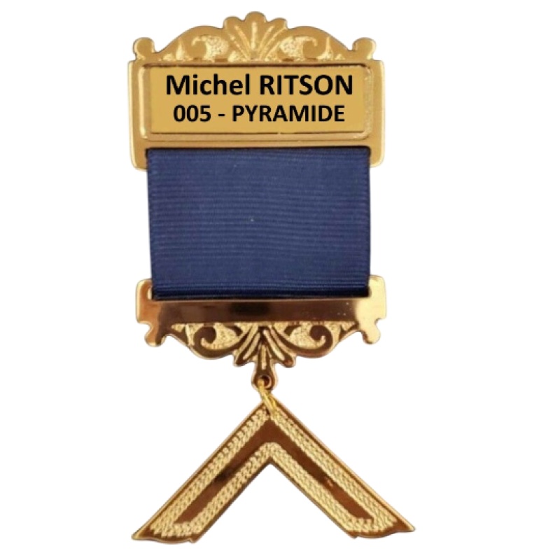 Master gold plated Jewel For Masonic Collar Regalia Freemasonry