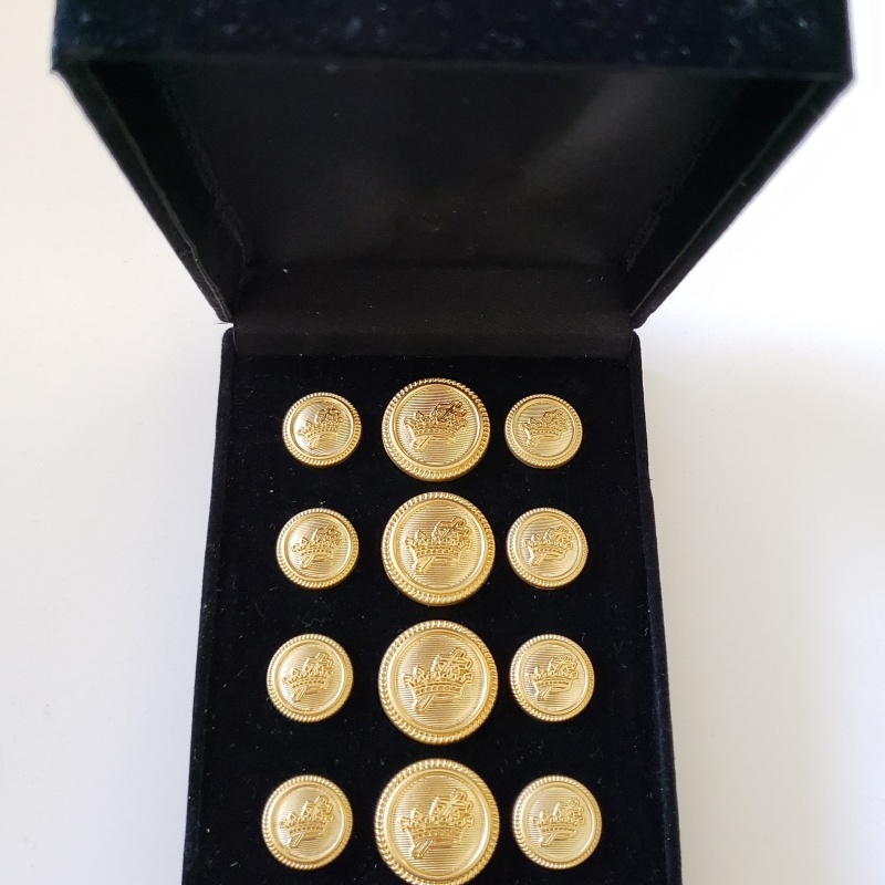 Blazer Jacket button set circular gold plated Knights Templar Masonic