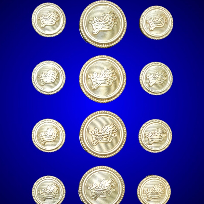 Blazer Jacket button set circular gold plated Knights Templar Masonic