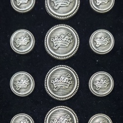 Blazer Jacket button set circular silver plated Knights Templar Masonic