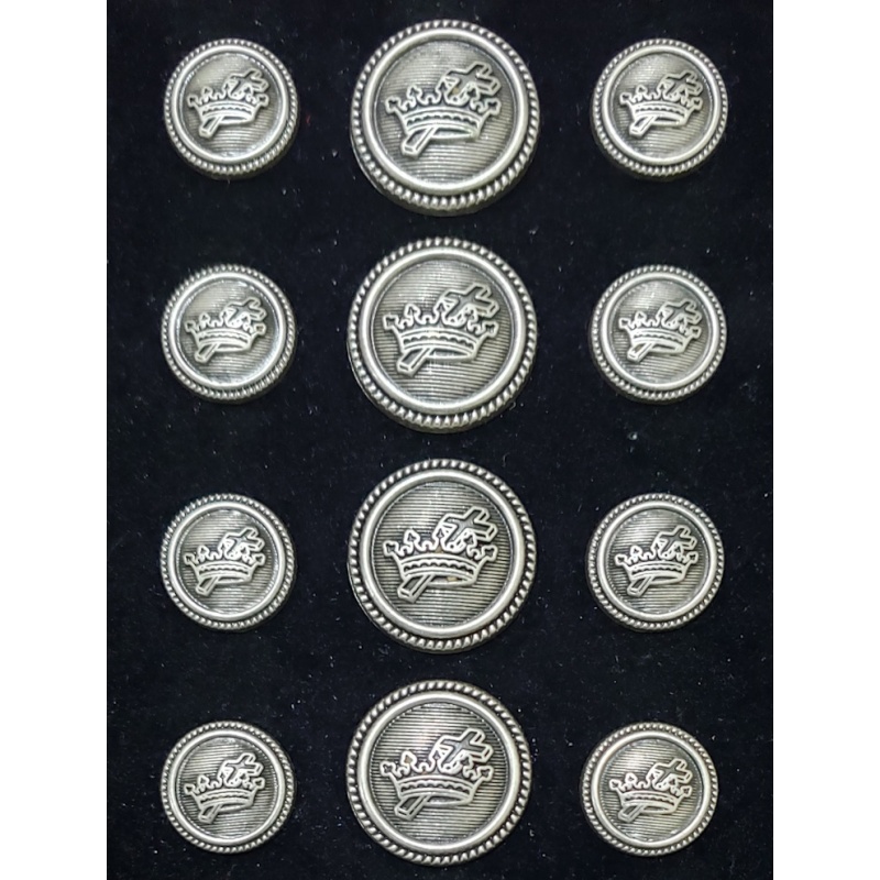 Blazer Jacket button set circular silver plated Knights Templar Masonic